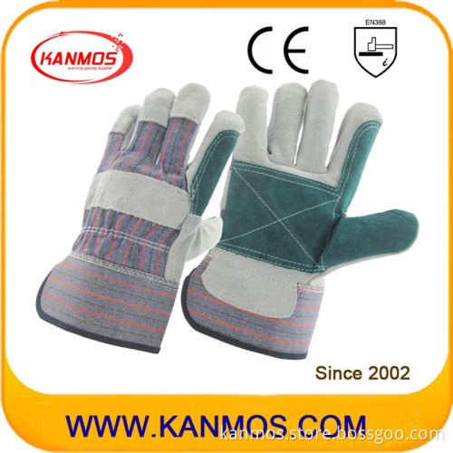 Double Palm Industrial Safety Cowhide Split Leather Work Gloves (110141)